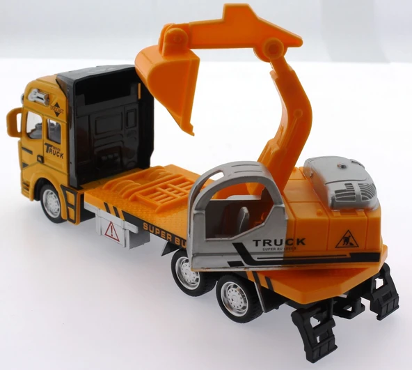 Die Cast Çek Bırak Sarı Kepçe - Resim 4
