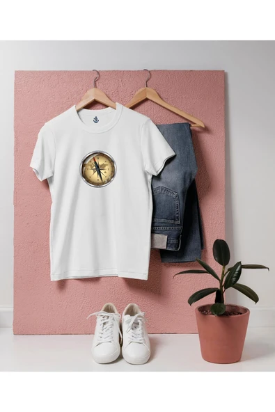 Oversize Pusula / Compass Tasarım unisex T-shirt ürün görseli 1