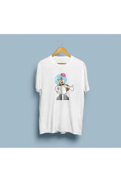 Oversize Sandy Cheeks / Sponge Bob tasarımlı unisex T-shirt ürün görseli 1