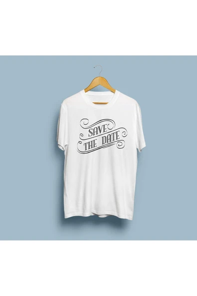 Oversize Save The Date yazılı unisex T-shirt ürün görseli 1