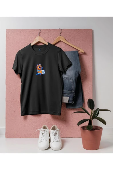 Oversize Uçak Pilotu Mini Dalgıç tasarım unisex T-shirt ürün görseli 1
