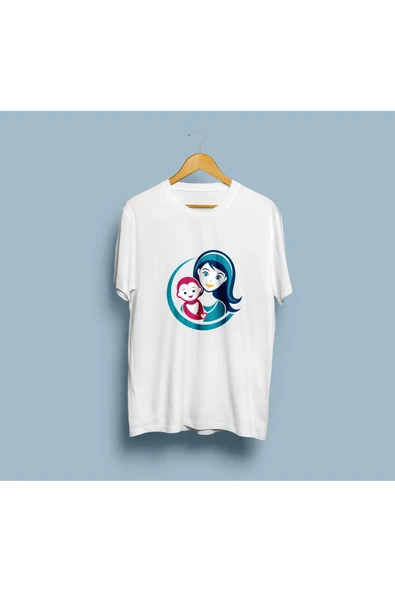 Oversize Anne ve Çocuk tasarım unisex T-shirt ürün görseli 1