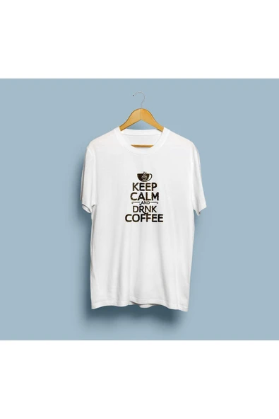 Oversize Keep Calm And Drink Coffee Tasarım unisex T-shirt ürün görseli 1
