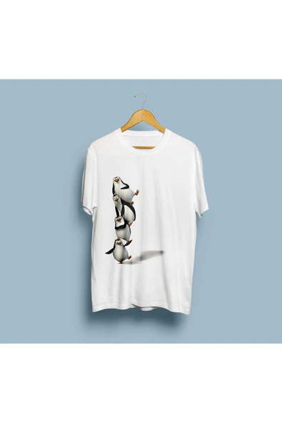 Oversize Madagaskar Penguen Tasarım unisex T-shirt ürün görseli 1