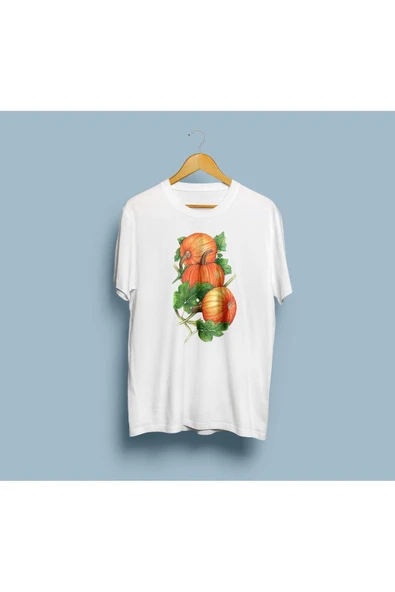 Oversize Balkabağı Tasarım Unisex T-shirt ürün görseli 1