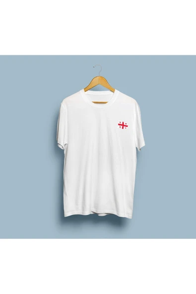 Oversize Georgia / Gürcistan Bayrağı Cep Tasarım unisex T-shirt ürün görseli 1