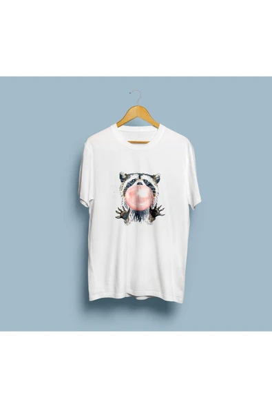 Oversize Rakun Tasarım Unisex T-shirt ürün görseli 1