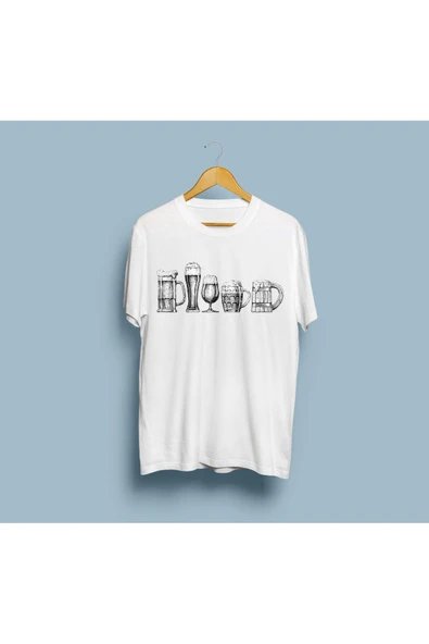 Oversize Bardakları Tasarım Unisex T-shirt ürün görseli 1