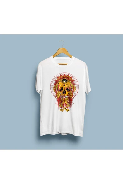 Oversize Skull Vector Tasarım Unisex T-shirt - Resim 4