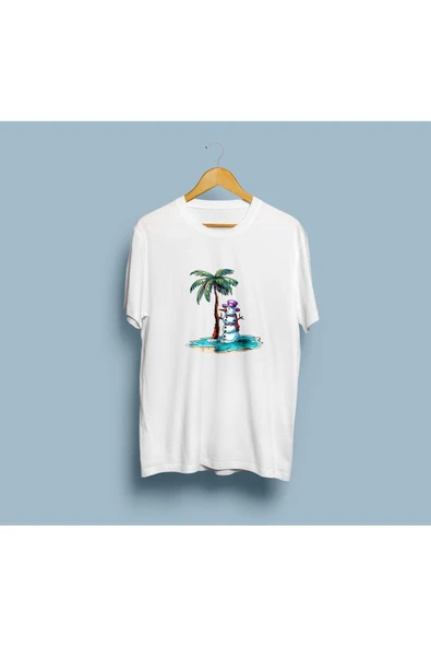 Oversize Erimiş Kardan Adam tasarım unisex T-shirt ürün görseli 1