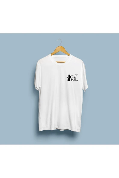 Oversize Go Fishing / Balıkçı Kız tasarım unisex T-shirt ürün görseli 1
