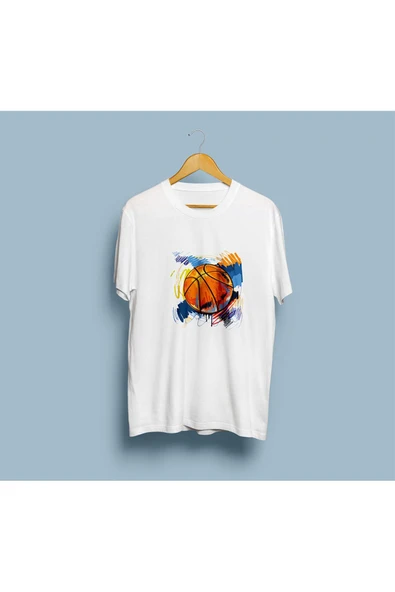 Oversize Basketbol Topu Tasarım Unisex T-shirt ürün görseli 1