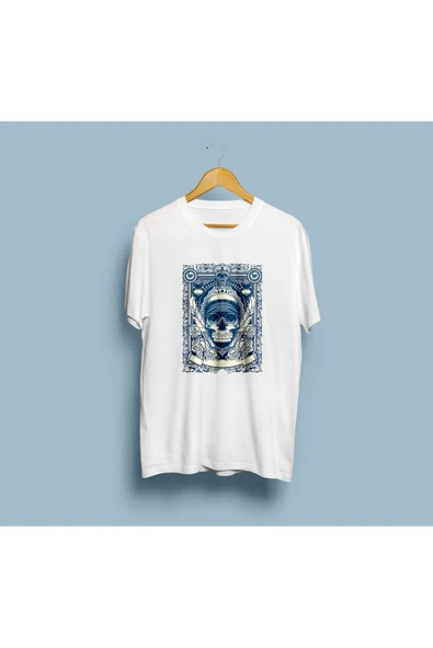 Oversize İskelet Kurukafa Tasarım Unisex T-shirt ürün görseli 1