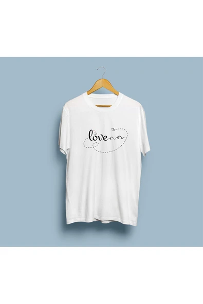 Oversize Love Yazı Baskısı Unisex T-shirt ürün görseli 1