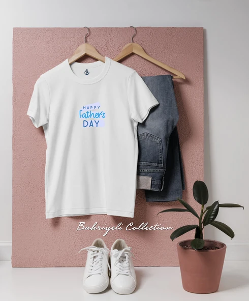 Oversize Happy Fathers Day Tasarımlı Unisex T-Shirt ürün görseli 1