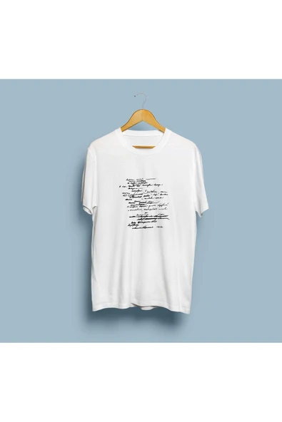 Oversize Anlaşılmayan Yazılar Tasarım Unisex T-shirt ürün görseli 1