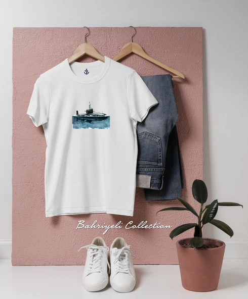 Oversize Denizaltı - Submarine Tasarımlı Unisex T-Shirt ürün görseli 1