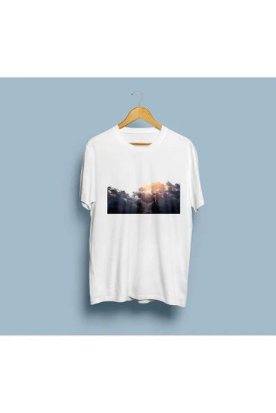 Oversize Bulutlar / Gökyüzü Tasarım Unisex T-shirt ürün görseli 1
