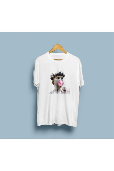 Oversize Michelangelo David Bubble Gum Unisex T-shirt ürün görseli 1