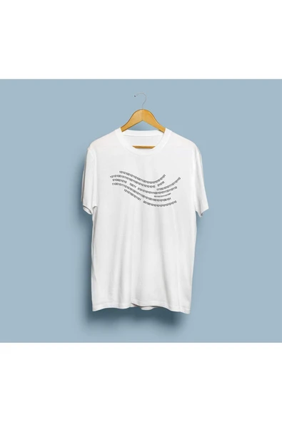Oversize Binary Code Baskılı Unisex T-shirt - Resim 2
