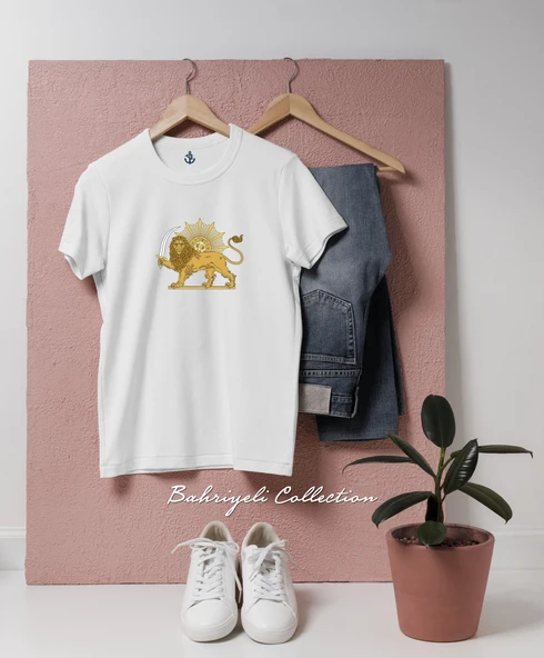Oversize Sun Symbol, Iran, Lion Tasarımlı Unisex T-Shirt ürün görseli 1