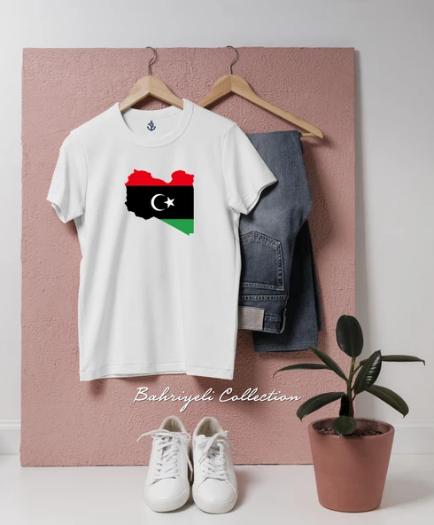 Oversize Flag of Libya Tripoli Tasarımlı Unisex T-Shirt ürün görseli 1