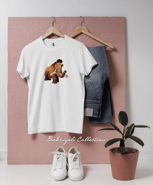 Oversize buz devri Tasarımlı Unisex T-Shirt - Resim 5