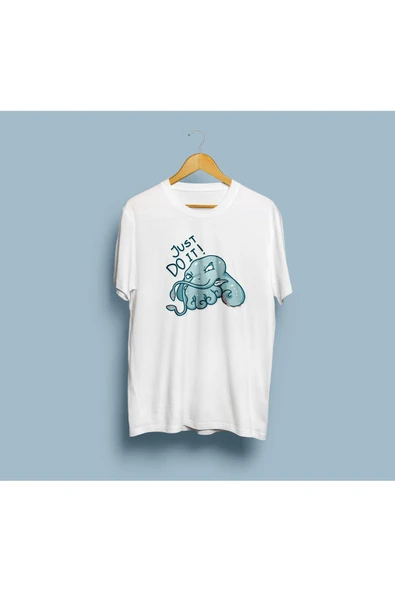 Oversize Just Do It Ahtapot Tasarım Unisex T-shirt ürün görseli 1