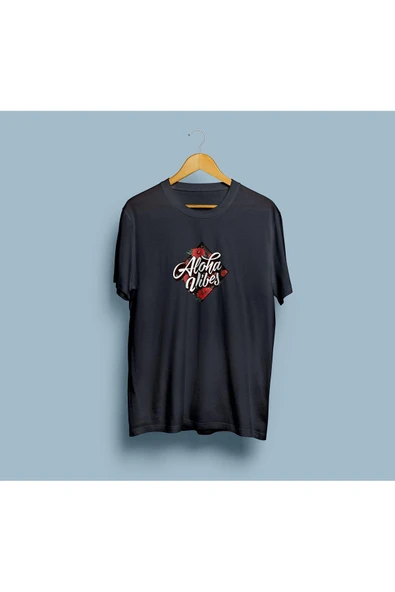 Oversize Aloha Vibes Tasarım Unisex T-shirt ürün görseli 1
