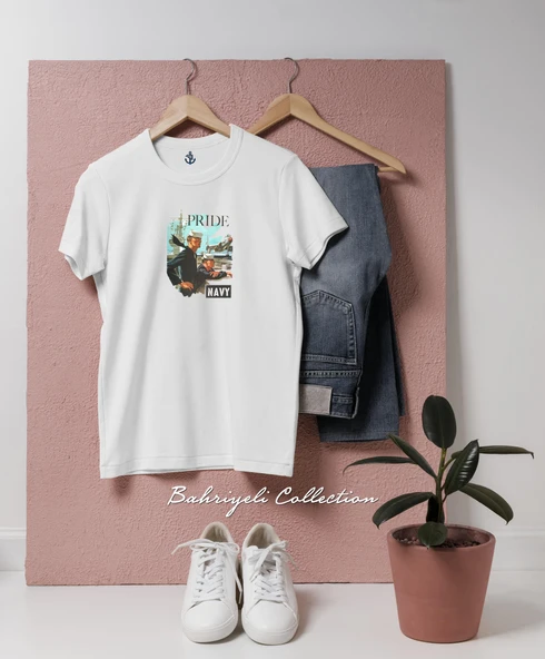 Oversize pride navy _ donanma ve denizci Tasarımlı Unisex T-Shirt ürün görseli 1