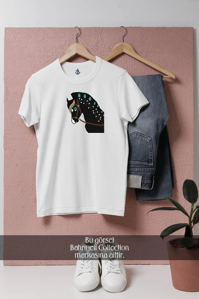 Oversize Mane Halter Mustang Pony Horse  Tasarımlı Unisex T-Shirt ürün görseli 1