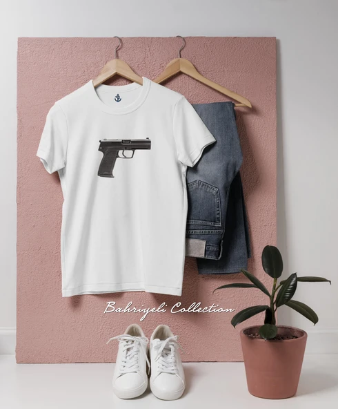 Oversize Heckler & Koch USP Tasarımlı Unisex T-Shirt ürün görseli 1