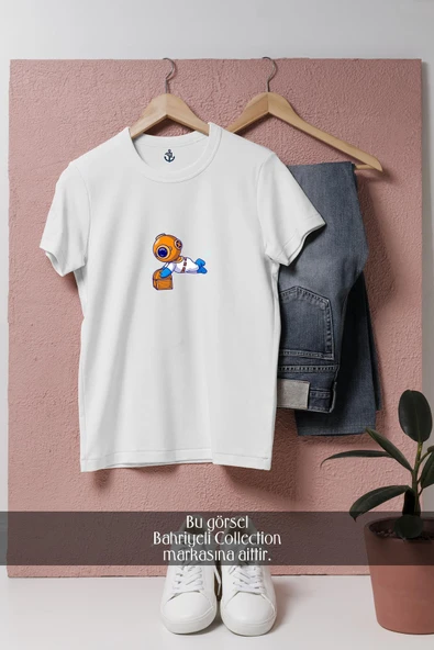 Oversize Kutu Bulan Mini Dalgıç  Tasarımlı Unisex T-Shirt ürün görseli 1