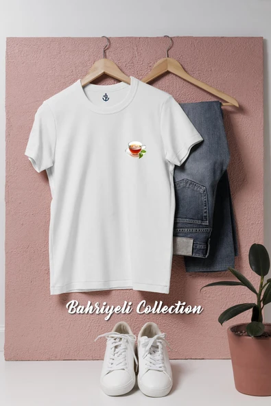 Oversize Siyah Çay Cep Tasarımlı Unisex T-Shirt ürün görseli 1