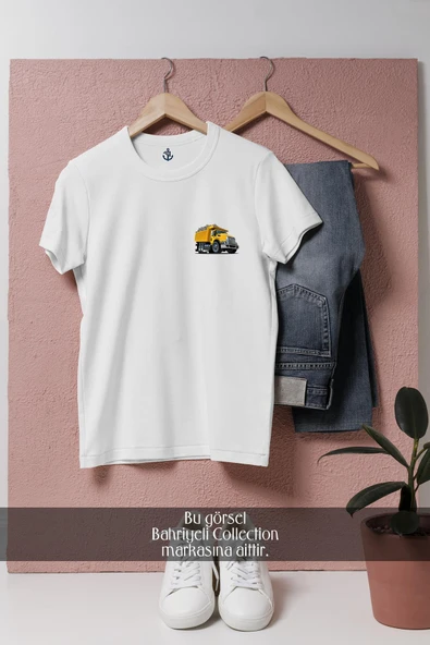 Oversize Hafriyat Kamyonu Cep Tasarımlı Unisex T-Shirt ürün görseli 1