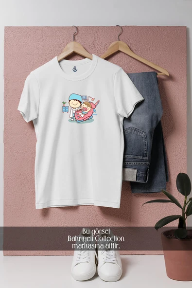 Oversize Çocuk Diş Doktoru  Tasarımlı Unisex T-Shirt ürün görseli 1