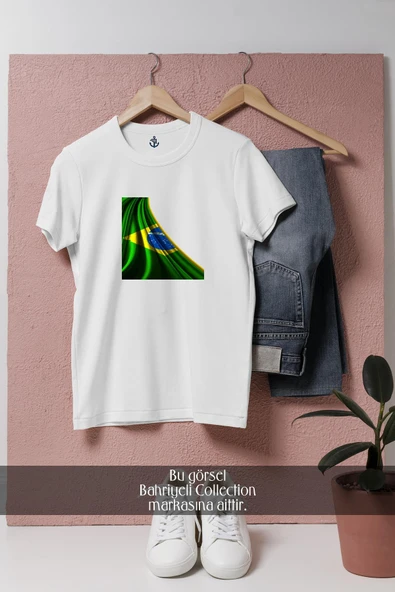 Oversize Brazil Bayrak Brezilya  Tasarımlı Unisex T-Shirt ürün görseli 1