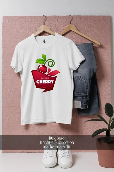 Oversize Sweet Cherry Kiraz  Tasarımlı Unisex T-Shirt ürün görseli 1