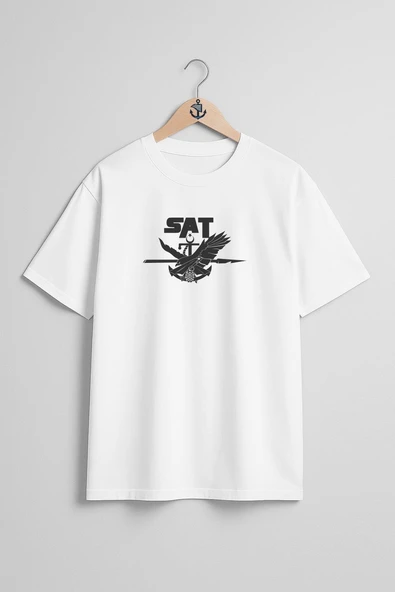 Oversize Sat - Sualtı Taaruz Komandosu Göğüs ve Sırt Tasarımlı Unisex T-Shirt ürün görseli 1