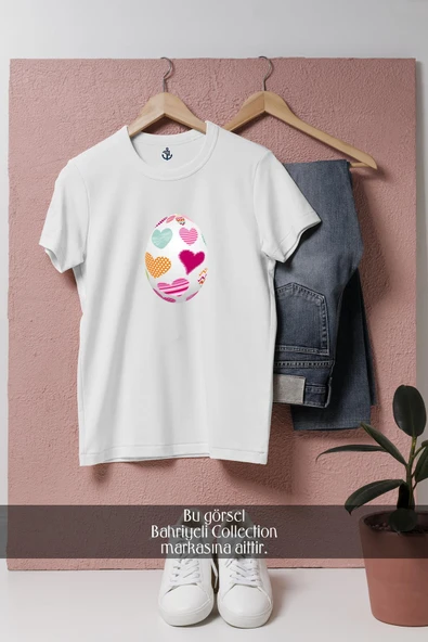 Oversize Paskalya Yumurtası  Tasarımlı Unisex T-Shirt ürün görseli 1