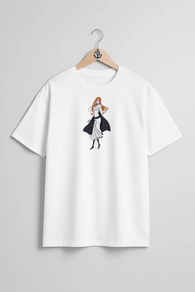 Oversize Orihime Inoue Kış Festivali Arrancar Shinigami Göğüs Tasarımlı Unisex T-Shirt ürün görseli 1