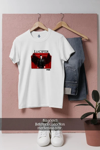 Oversize Lucifer Yabancı Dizi  Tasarımlı Unisex T-Shirt ürün görseli 1