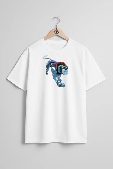 Oversize Voltron Defender Of The Universe Göğüs Tasarımlı Unisex T-Shirt ürün görseli 1