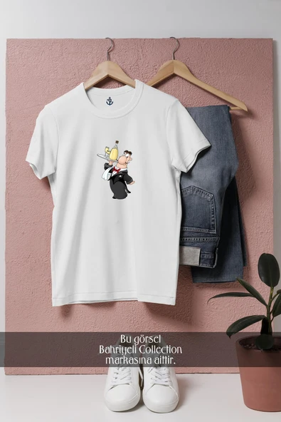 Oversize Waiter Wirh Tray And Champagne  Tasarımlı Unisex T-Shirt ürün görseli 1