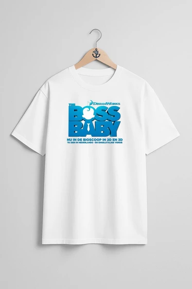Oversize The Bos Baby Göğüs Tasarımlı Unisex T-Shirt ürün görseli 1
