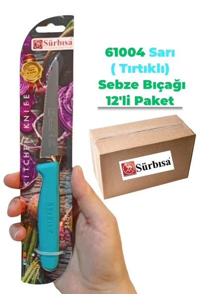 Sürbisa 61004 Sebze Bıçağı Turkuaz Lz1 Koli (12 adet Tırtıklı ) ürün görseli 1