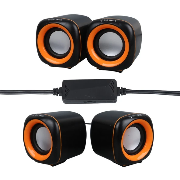 Magicvoice MV-24837 2X3 Watt Aux Multimedia Mini USB Speaker - Resim 2