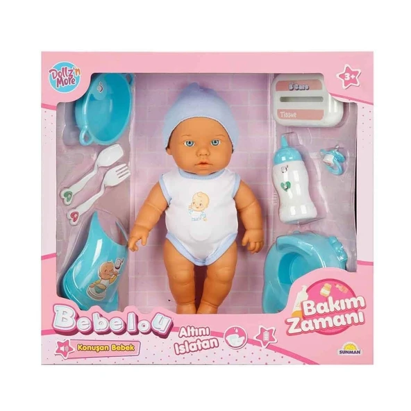 3823 Bebelou Bakım Zamanı Sesli Gülen Ağlayan Bebek 32 cm ürün görseli 1