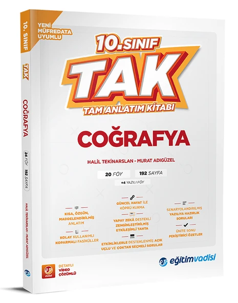 Eğitim Vadisi 2026 10. Sınıf Coğrafya Tak Tam Anlatım Kitabı ürün görseli 1