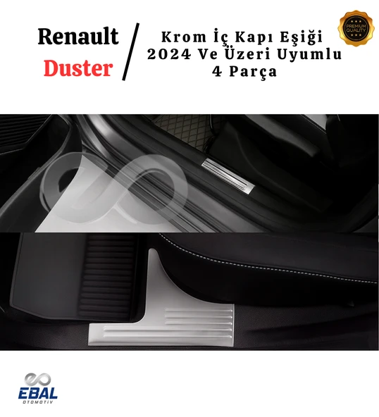 Renault Duster 2024 Üzeri İçin Krom İç Kapı Eşiği 4 Kapı Paslanmaz Çelik - Resim 4